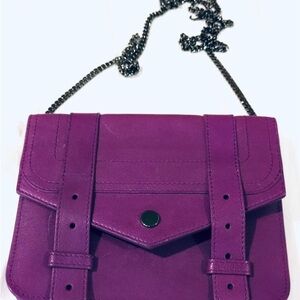Proenza Schouler Purple Leather Crossbody with Gunmetal Chain